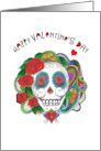 Happy Valentine’s Day Sugar Skull Candy Skull Tattoo Art card