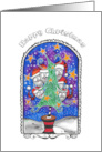 Happy Christmas Santa Skulls and Christmas Tree card