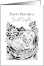 Happy Birthday Dearest Daughter Little Cat in garden card