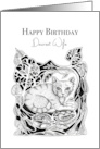 Happy Birthday Dearest Wife Little Cat in garden card