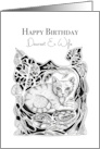 Happy Birthday Dearest Ex Wife Little Cat in garden card