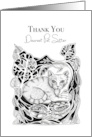 Thank You Dearest Pet Sitter Little Cat in garden card