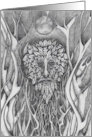 Beltane Green Man Spirit of the Woods and Full Moon card