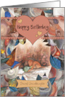 Happy Birthday Dearest Granddaughter Little Brown Puppy Dog with Toy card