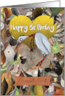Happy Birthday Dearest Aunt Little Ergot Bird with Stripy Worm card