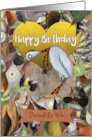 Happy Birthday Dearest Ex Wife Little Ergot Bird with Stripy Worm card