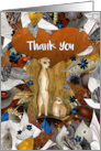 Thank You Two Meerkats with Leaves and Flowers card