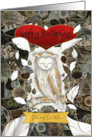 Happy Birthday Dearest Ex Wife with Owl and Feathers card