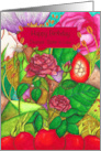 Happy Birthday Sister in Law Roses in a Botanical Modern Art style card