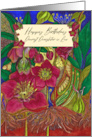 Happy Birthday Daughter in Law Modern Botanical Hellebore Flowers card