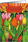 Happy Birthday Modern Botanical Tulip Flowers card