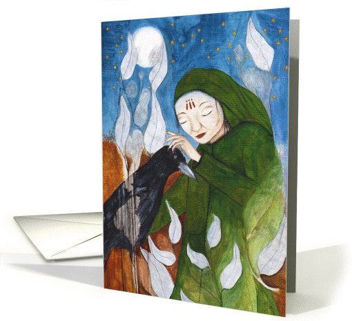 Secret Corner, Woman with Butterflies, Blank card (1453762)