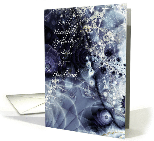 Loss of Husband, Blue Metallic effect Fractal Art card (1458850)