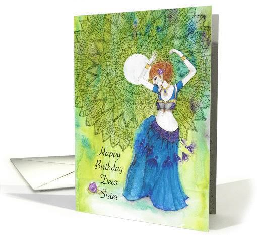 Happy Birthday Dear Sister, Belly dancer, Mandala card (1468658)