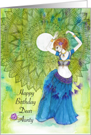 Happy Birthday Dear Aunty, Belly dancer, Mandala card