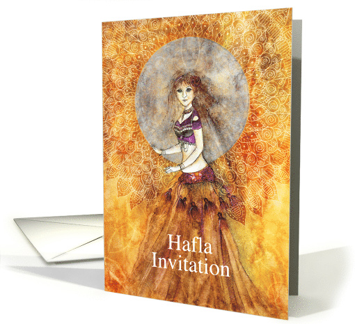 Hafla Invitation, Belly dancer, Mandala card (1468662)