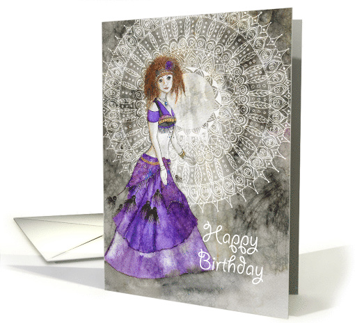 Happy Birthday, Belly dancer, Mandala card (1469084)