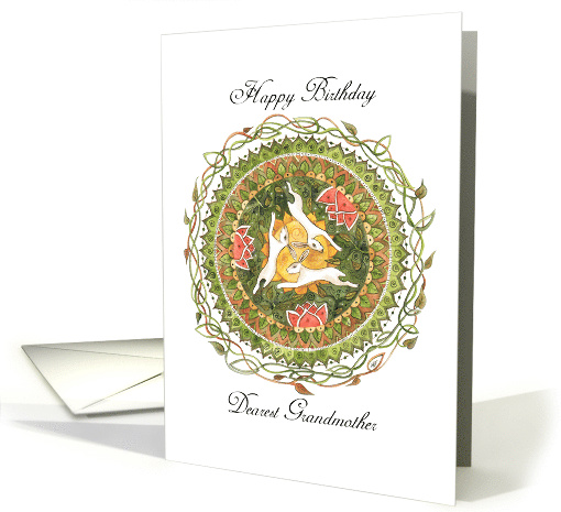 Happy Birthday Dearest Grandmother, White Hares, Mandala... (1477144)