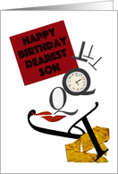 Typography Face Character Art for Son, Birthday card