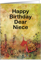 Cute Red Snail for a Dear Niece Birthday card