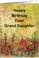 Cute Red Snail for a Dear Grand Daughter Birthday card