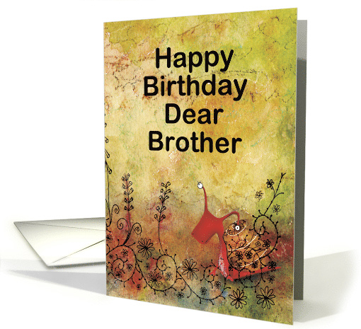 Cute Red Snail for a Dear Brother Birthday card (1490776)