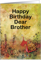 Cute Red Snail for a Dear Brother Birthday card