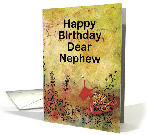 Cute Red Snail for a Dear Nephew Birthday card (1490782)