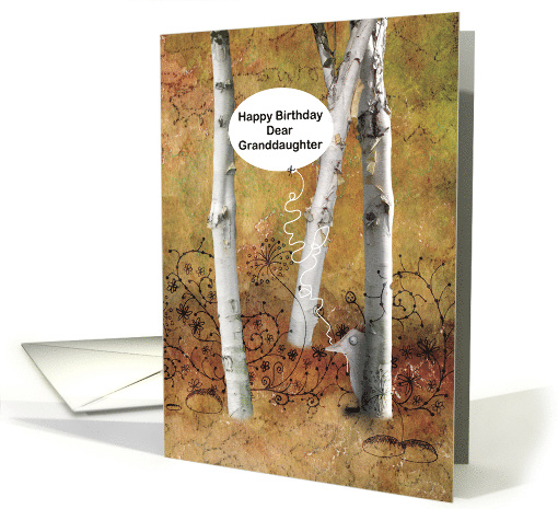 Cute Hedgehog in a White Forest for a Dear Granddaughter Birthday card