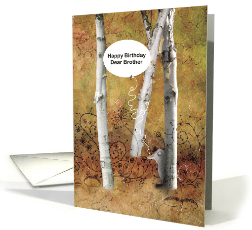 Cute Hedgehog in a White Forest for a Dear Brother Birthday card