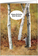 Cute Hedgehog in a White Forest for a Dear Brother Birthday card