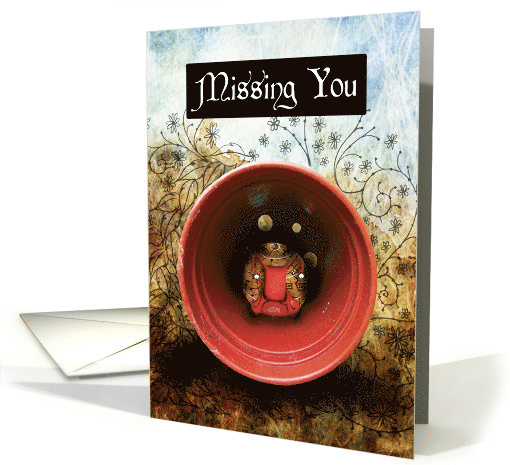 Sad Snail in Flowerpot Missing You card (1490968)
