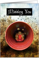 Sad Snail in Flowerpot Missing You card