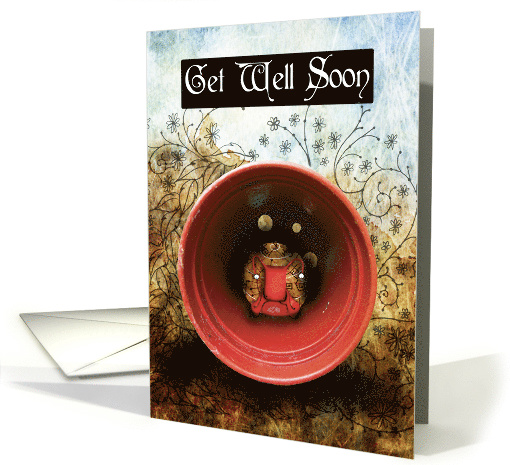 Sad Snail in Flowerpot Get Well Soon card (1490970)