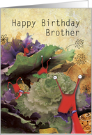 Snails eating Cabbages, Brother Birthday card