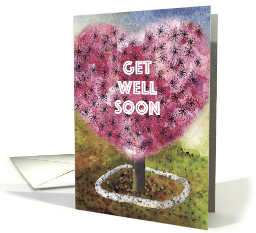 Big Pink Heart with Tiny Snails, Get Well Soon card (1491012)