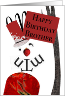 Happy Birthday Brother, Typography Rabbit Character Art card