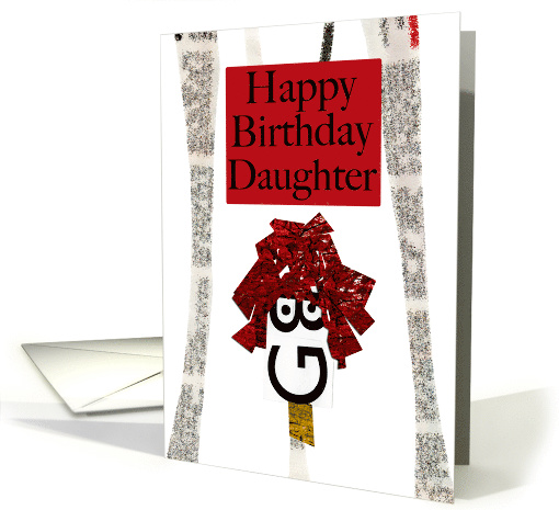Happy Birthday Daughter, Typography Face Character Art card (1492060)