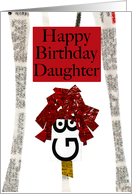 Happy Birthday Daughter, Typography Face Character Art card