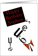 Happy Birthday Nephew, Typography Face Character Art card