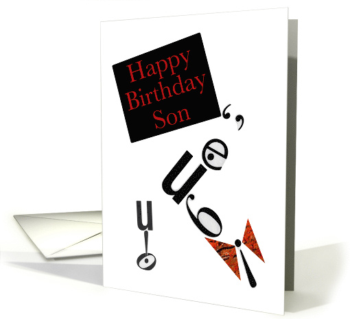 Happy Birthday Son, Typography Face Character Art card (1492108)