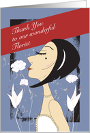 Thank you to our wonderful Florist, Lady Smelling Wedding Flowers card