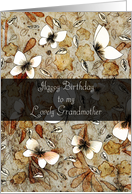 Butterflies and Flowers Happy Birthday to my Lovely Grandmother card