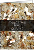 Butterflies and Flowers Happy Birthday to my Lovely Wife card