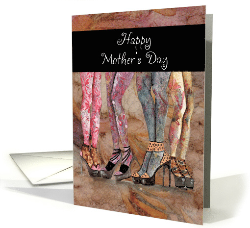 Happy Mother's Day, Patterned Tights, Fashion Legs card (1493984)