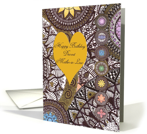 Happy Birthday, Mother-in-Law, Seven Chakras, Mandala, Meditation card
