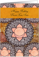 Happy Birthday, Foster Sister, Sacral Chakra Mandala, Meditation card