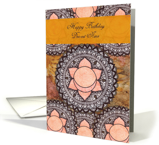 Happy Birthday, Niece, Sacral Chakra Mandala, Meditation card