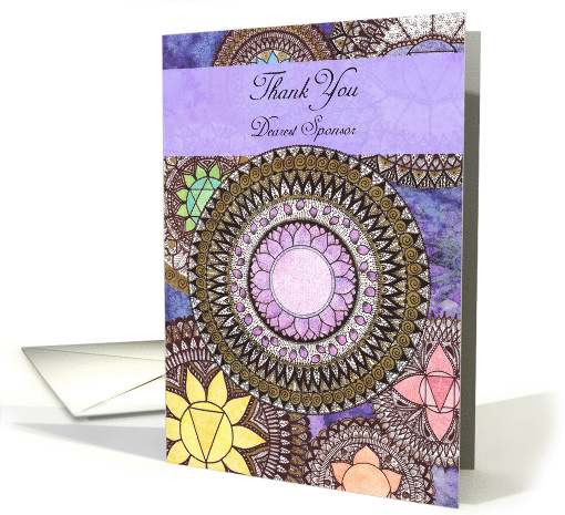 Thank You, Sponsor, Crown Chakra, Meditation, Mandala card (1497126)