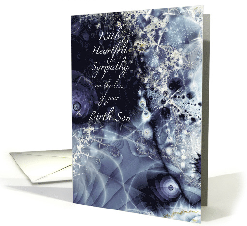 Loss of Birth Son, Blue Metallic effect Fractal Art card (1497338)